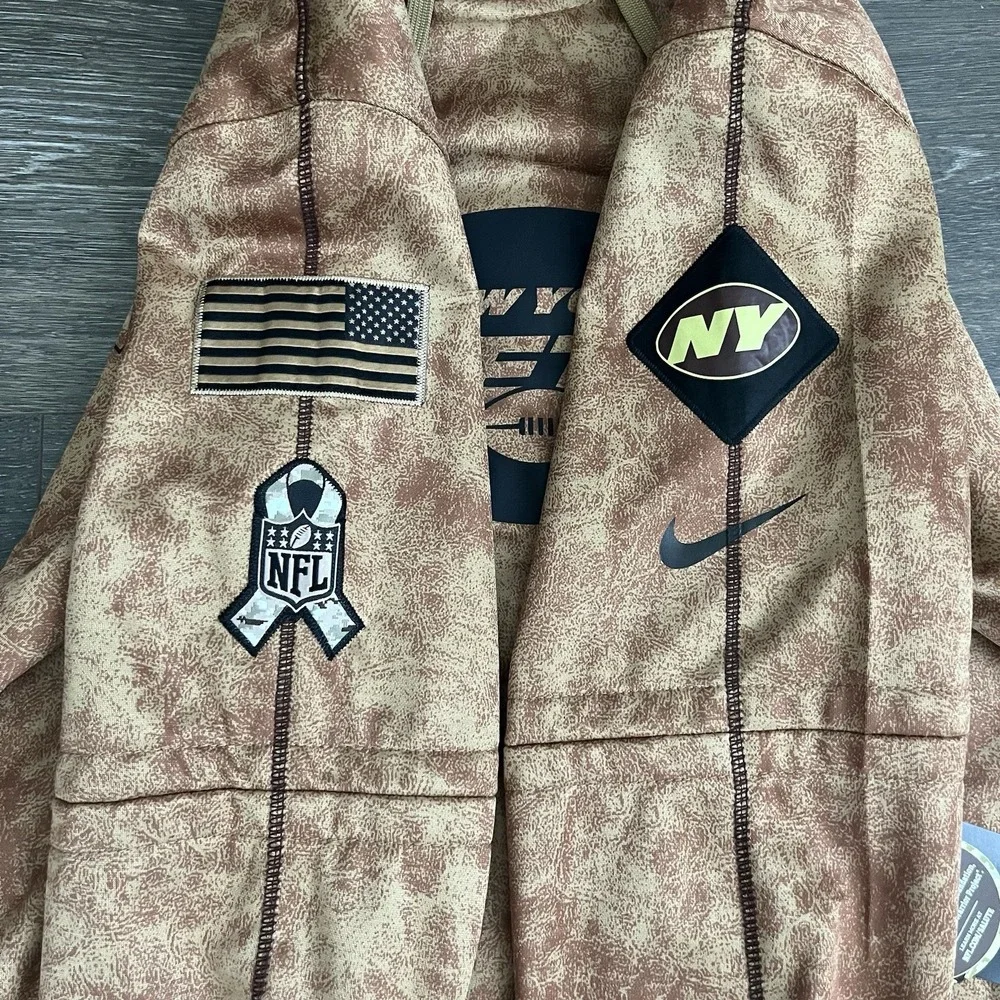 New York‎ Jets Nike 2023 Salute To Service Club Hoodie Brown MEDIUM NFL Sporty
